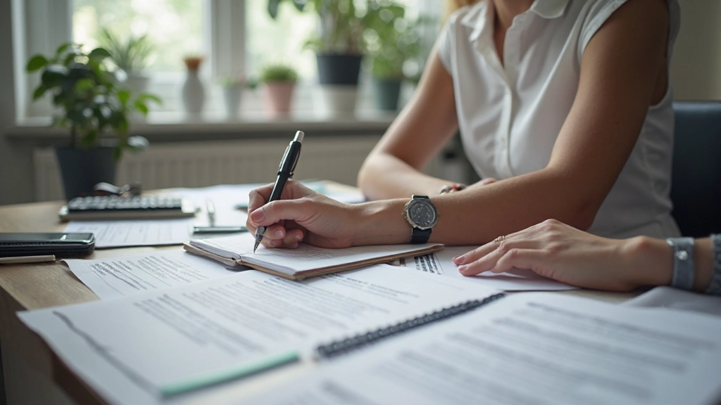 Productieve werkplek met doelstellingen geschreven op notities