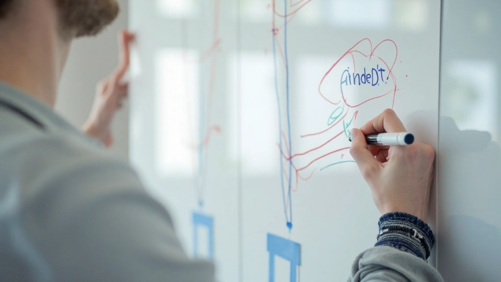 Professionele foto van zelfverzekerde persoon in modern kantoor met focus en doelgerichtheid uitstraling