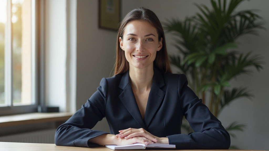Professionele vrouw die succesvol haar doelen bereikt in modern kantoor